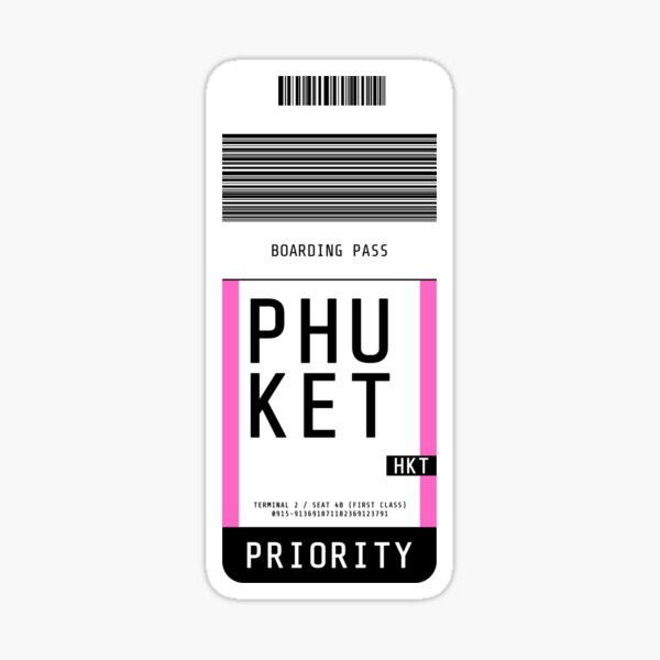 Item preview, Phuket Boarding Pass HKT (Pink) designed and sold by lukassfr.