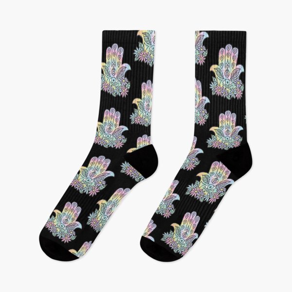 Item preview, Tie Dye Pastel Neon Flower Crown Hamsa Yin Yang Trendy Hippie Print  designed and sold by barkdull.