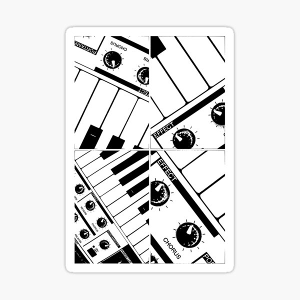 Abstract Synth Keyboard Sticker
