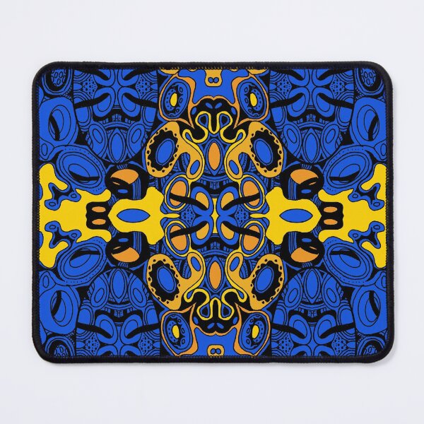 Item preview, Miniature Aussie Tangle 13 Pattern in Blue and Gold  designed and sold by Heatherian.