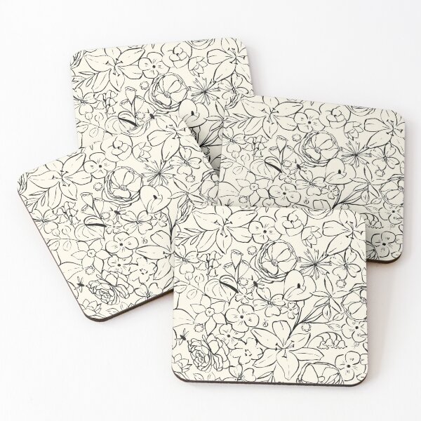 Item preview, Linework Allover Floral designed and sold by gabrielleneil.