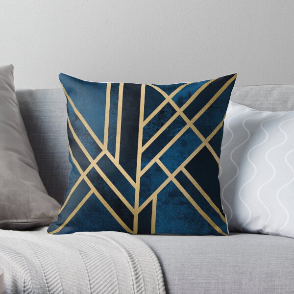 Navy best sale gold pillows