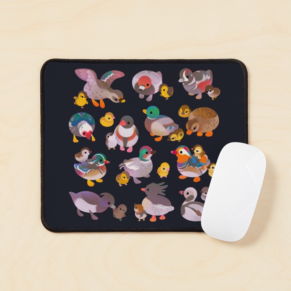 Duck and Duckling - dark Mouse Pad