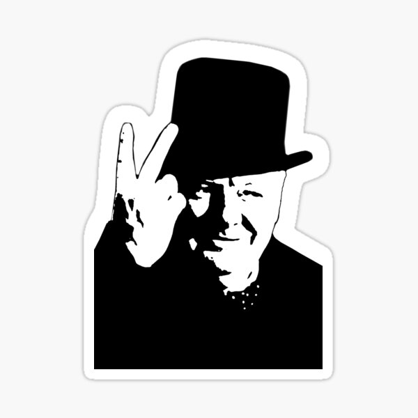 V sign. Victory, V, 1943, WWII, Winston, Churchill, British prime minister. Sticker