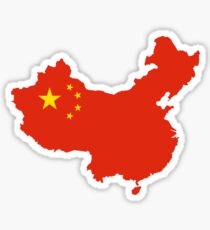 China Flag Map Sticker