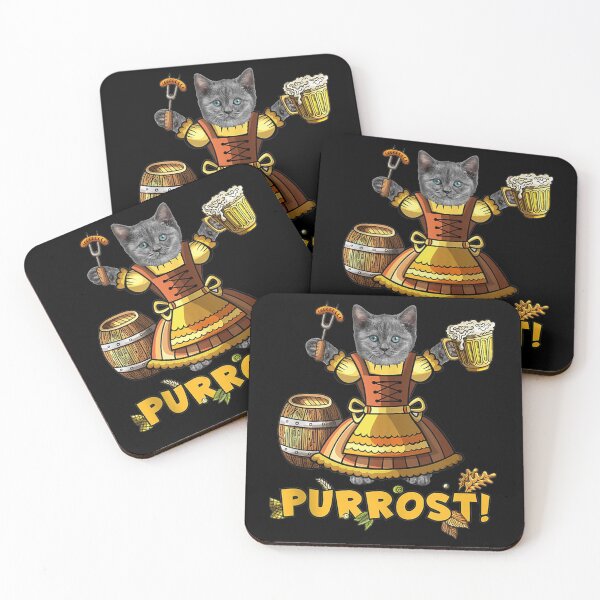Item preview, Purrost Prost Pun Oktoberfest Cat Wurst Beer designed and sold by epplevida.