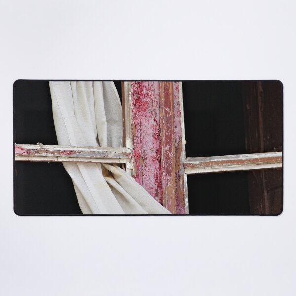 Item preview, Red Window Frame with White Curtain Closeup designed and sold by worldways.