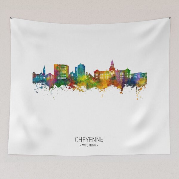 Item preview, Cheyenne Wyoming Skyline designed and sold by ArtPrints.