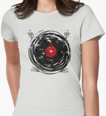 Enchanting Vinyl Records Vintage Twirls Women's Fitted T-Shirt