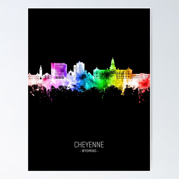 Item preview, Cheyenne Wyoming Skyline designed and sold by ArtPrints.