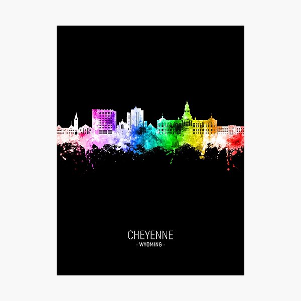 Item preview, Cheyenne Wyoming Skyline designed and sold by ArtPrints.