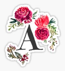 Floral Monogram Watercolor Sticker