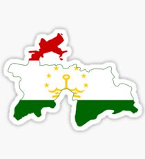 Tajikistan Flag Map Sticker