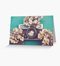 Camera & Hydrangea Greeting Card