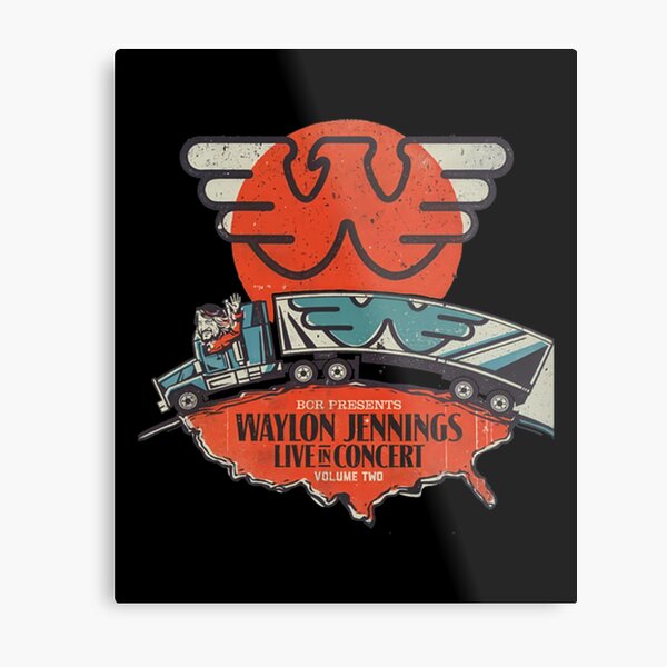 Classic 70s Style Outlaw Country Waylon Jennings Greatest Hits Metal Print