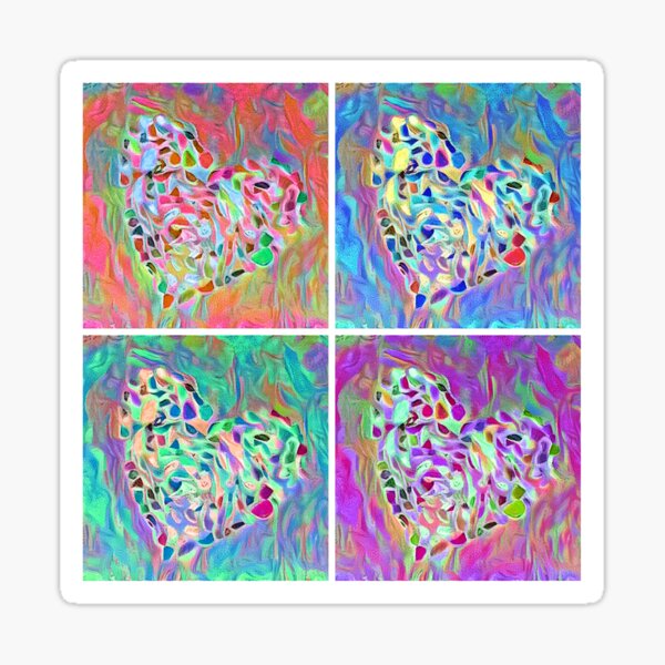 Hued Hearts Sticker