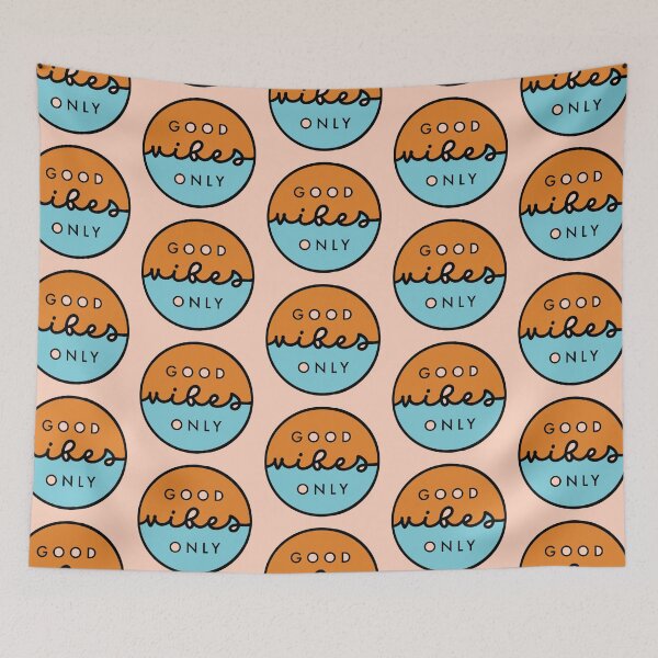 Item preview, GOOD VIBES ONLY ROUND DESIGN WAVES STICKER designed and sold by aydapadi.