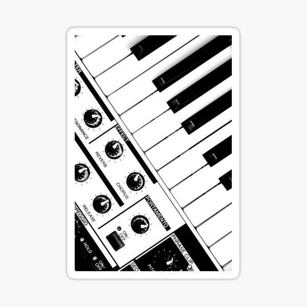 Synthesizer In Black & White Sticker