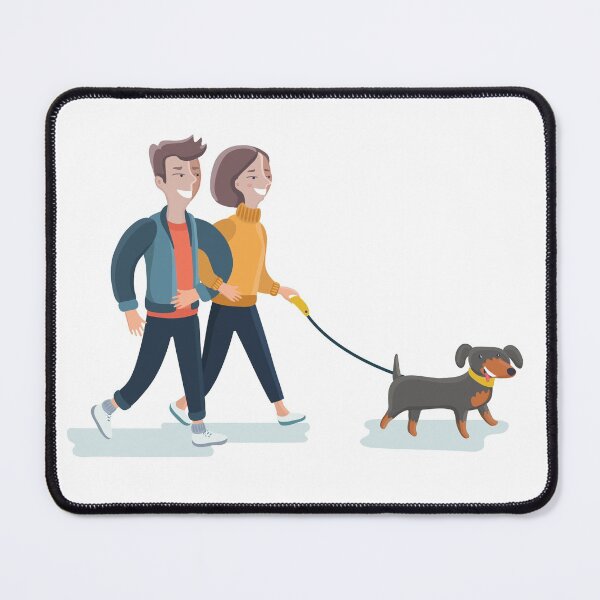 Item preview, young couple walking theirs dachshund designed and sold by Emil1993.