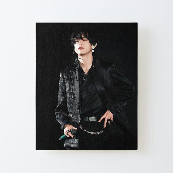 V in all black Canvas Mounted Print