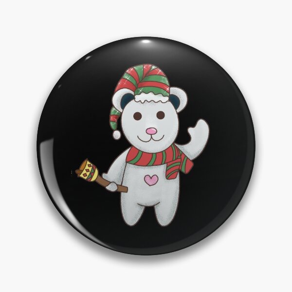 Item preview, Cute Winter Bear Holding Hand Bell Using Christmas Hat and Scarf - Best Cute designed and sold by Yaseee.