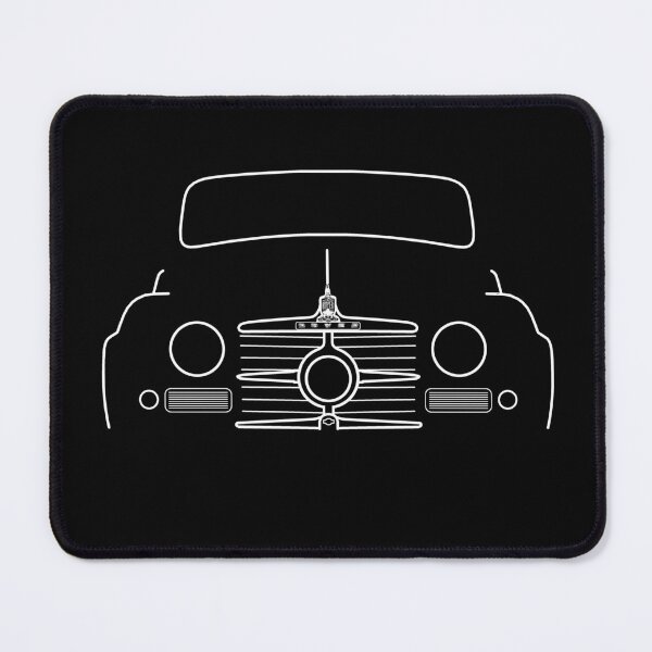 Item preview, Rover P4 75 Cyclops 1950s British classic car white outline graphic designed and sold by soitwouldseem.