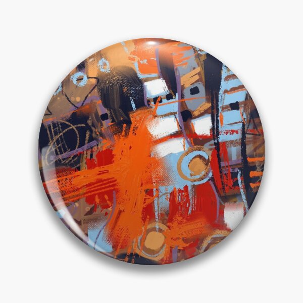 Item preview, Cute orange robot digital abstract painting designed and sold by Mikko Tyllinen.