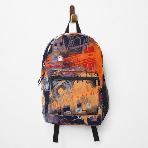 Item preview, Cute orange robot digital abstract painting designed and sold by Mikko Tyllinen.