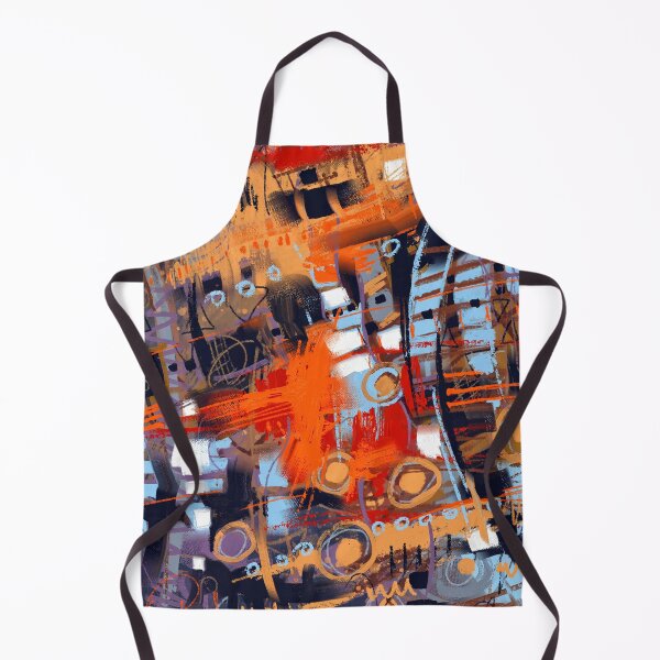 Item preview, Cute orange robot digital abstract painting designed and sold by Mikko Tyllinen.