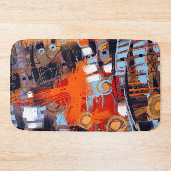 Item preview, Cute orange robot digital abstract painting designed and sold by Mikko Tyllinen.
