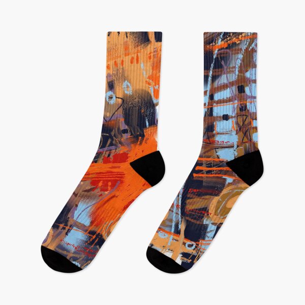 Item preview, Cute orange robot digital abstract painting designed and sold by Mikko Tyllinen.