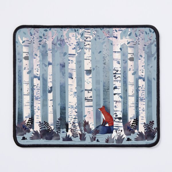 The Birches (in Blue) Mouse Pad