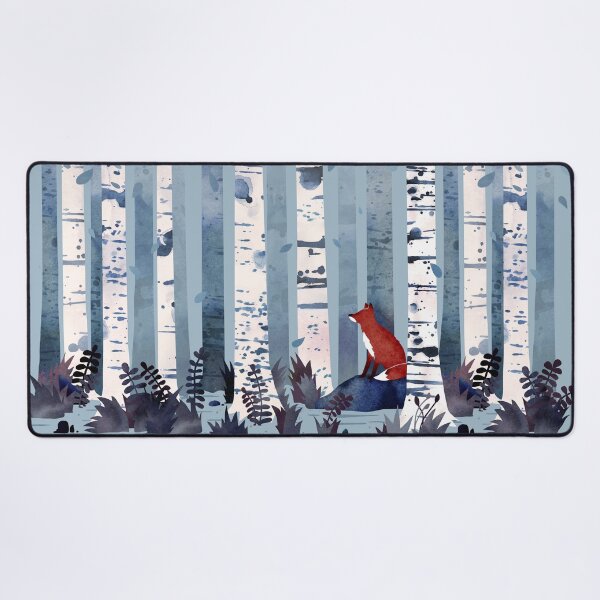 The Birches (in Blue) Desk Mat