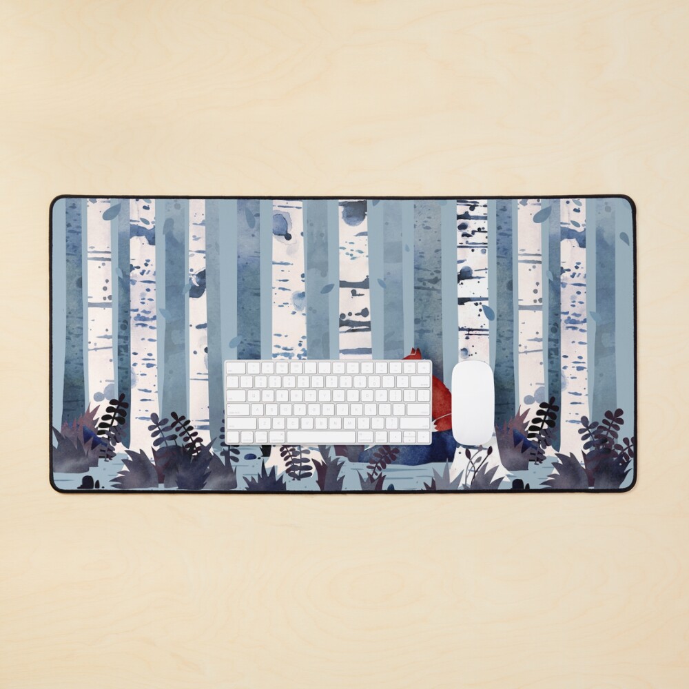 The Birches (in Blue) Mouse Pad