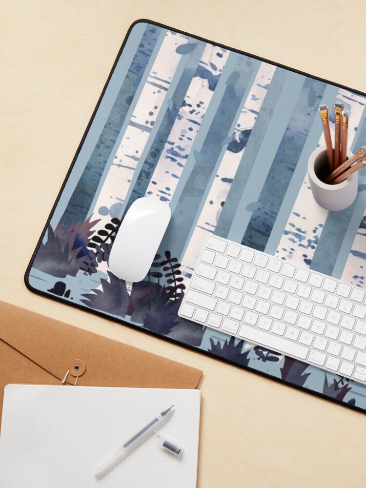 Alternate view of The Birches (in Blue) Mouse Pad