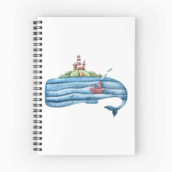 Item preview, Whale - cute friendly whale with island and boat designed and sold by Haveonelikethis.