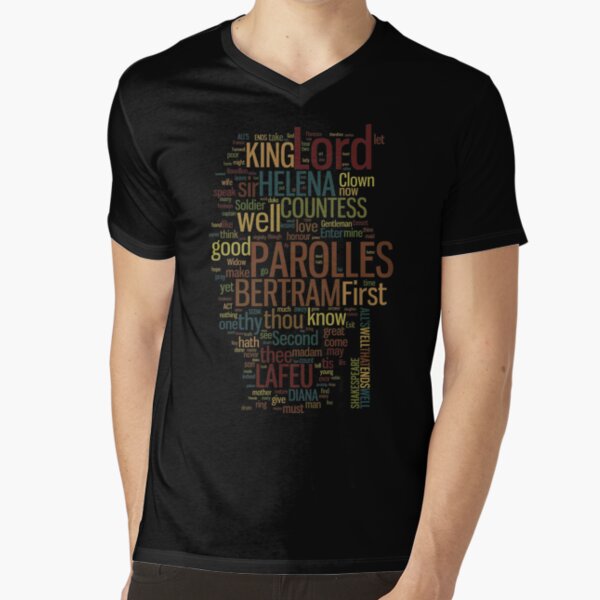 Shakespeare's All's Well That Ends Well Word Play V-Neck T-Shirt