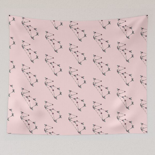 Item preview, Lupus (Wolf) Constellation Roses and Hearts Doodle designed and sold by EndlessDoodles.