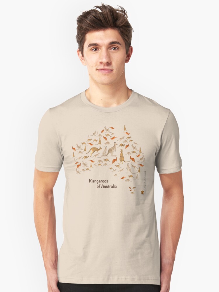 Alternate view of Kangaroo Map of Australia Slim Fit T-Shirt