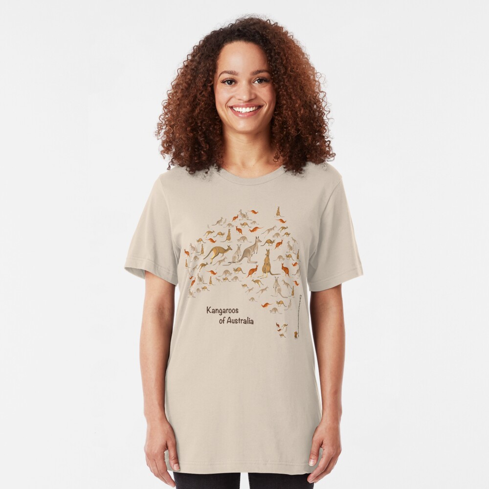 Kangaroo Map of Australia Slim Fit T-Shirt