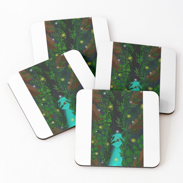 Item preview, girl in the forest amidst twinkling bugs designed and sold by MonsoonMastani.