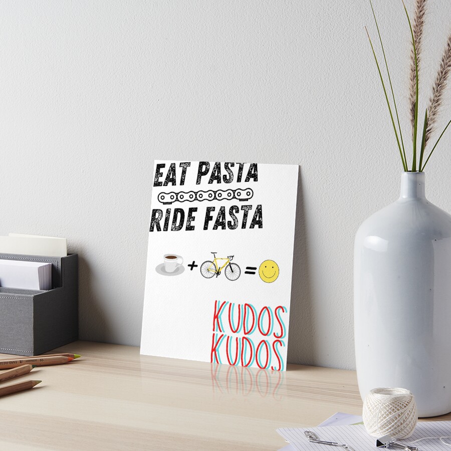 “Eat pasta ride fasta gravel bike racing bike racing cyclist sticker
