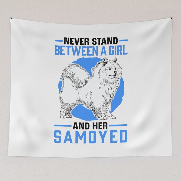 Item preview, Girl with Samoyed Sled Dog Samoyed Spitz designed and sold by madgrfx.
