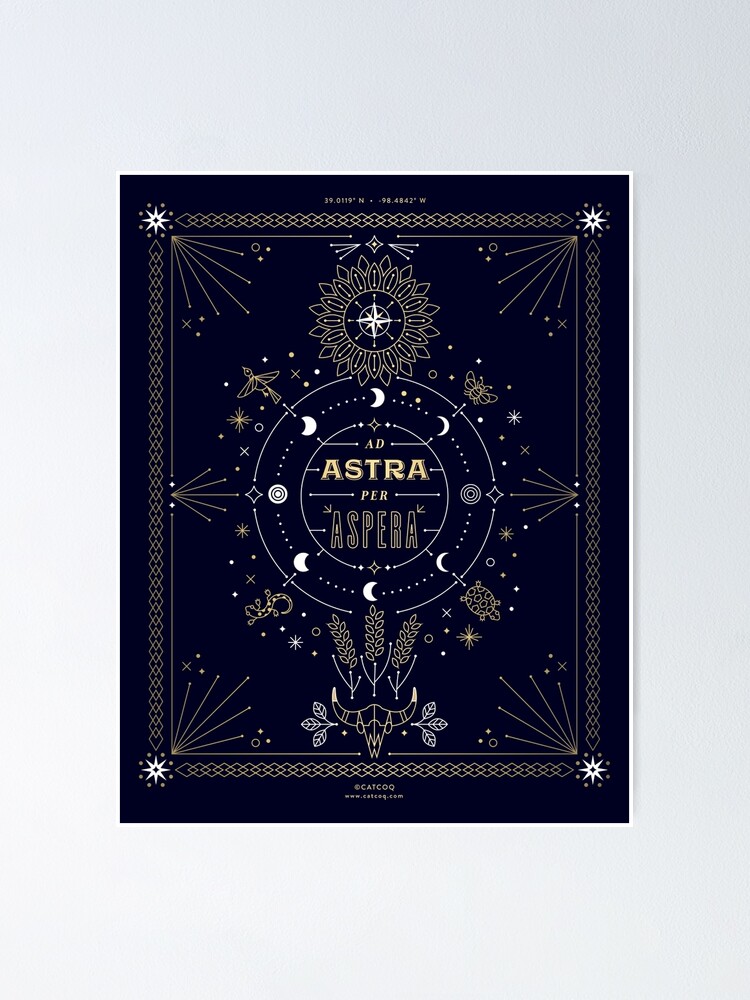 "Ad Astra Per Aspera" Poster for Sale by catcoq | Redbubble