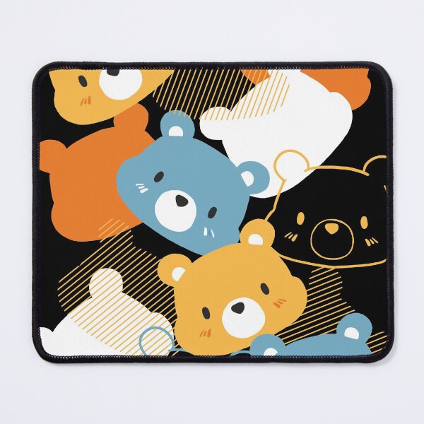 Item preview, Colorful Cartoon Bear Head Pattern Black Ver designed and sold by FlinArt.