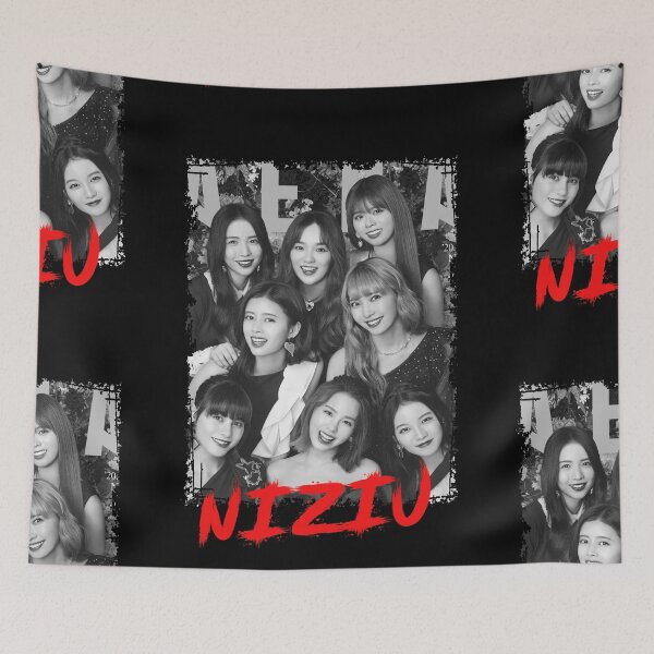 Item preview, NiziU Kpop Group Members Black and White Kpop RGB Color Design designed and sold by Piosenka Art.