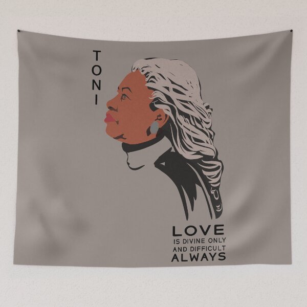 Item preview, Toni Morrison quote Love is divine only and difficult always Poster Gifts for readers, writers, Nobel, Toni Morrison print art designed and sold by GalleryArtField.