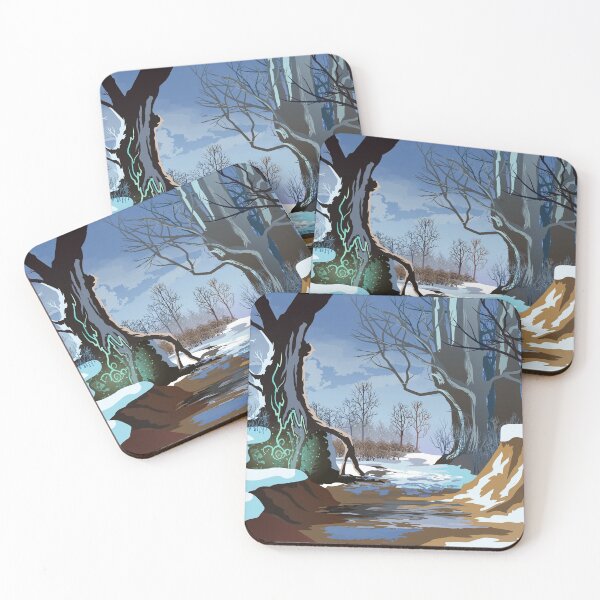 Edge of Netherwood in Winter Coasters (Set of 4)