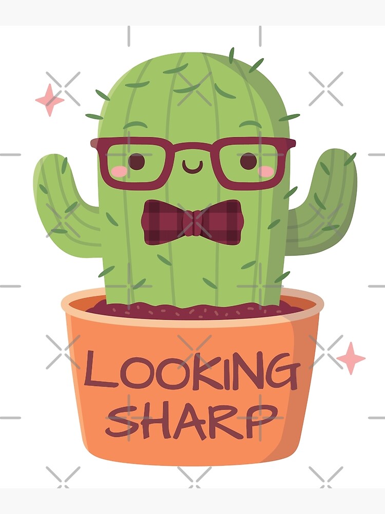 Cute Cactus With Glasses Looking Sharp