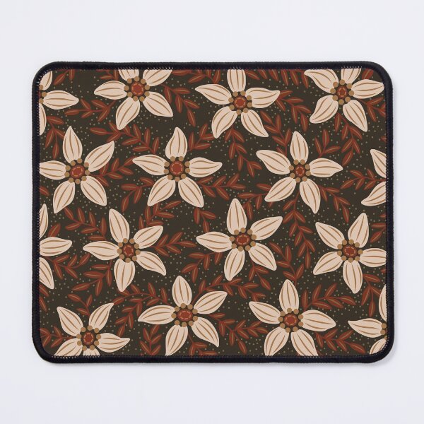 Item preview, White flower stars in brown mist designed and sold by runcatrun.